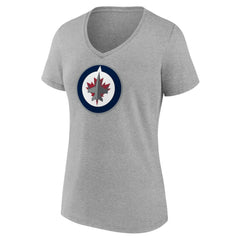 Winnipeg Jets Women's Primary Logo Team V-Neck T-Shirt