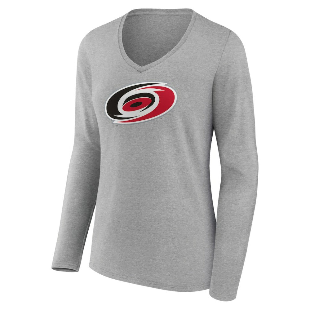 Carolina Hurricanes Women's Primary Logo Team Long Sleeve V-Neck T-Shirt