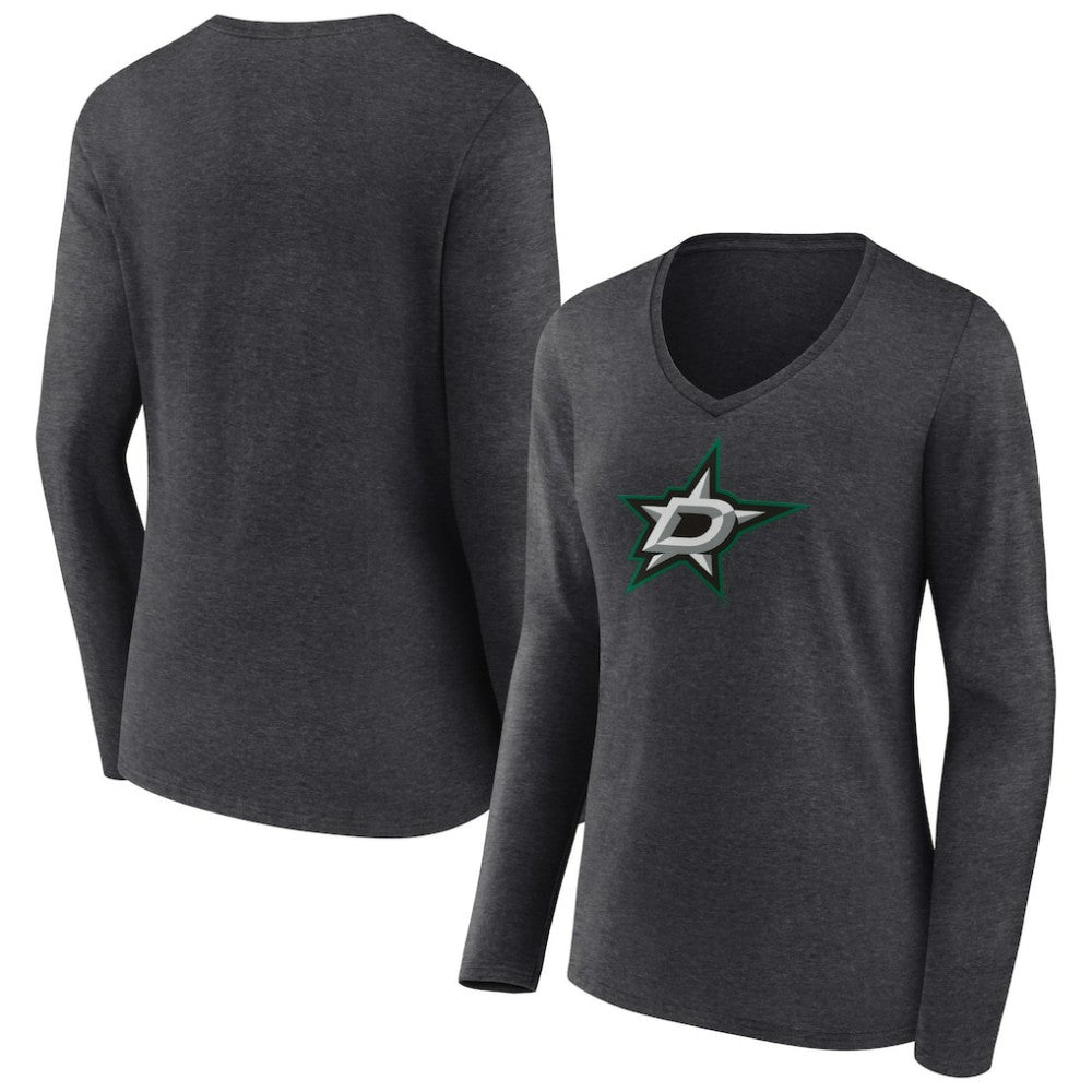 Dallas Stars Women's Primary Team Logo Long Sleeve V-Neck T-Shirt
