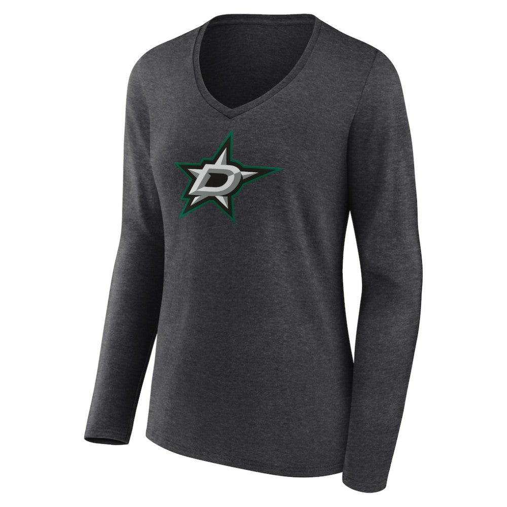Dallas Stars Women's Primary Team Logo Long Sleeve V-Neck T-Shirt