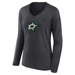 Dallas Stars Women's Primary Team Logo Long Sleeve V-Neck T-Shirt