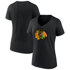 Chicago Blackhawks Women's Team Primary Logo V-Neck T-Shirt