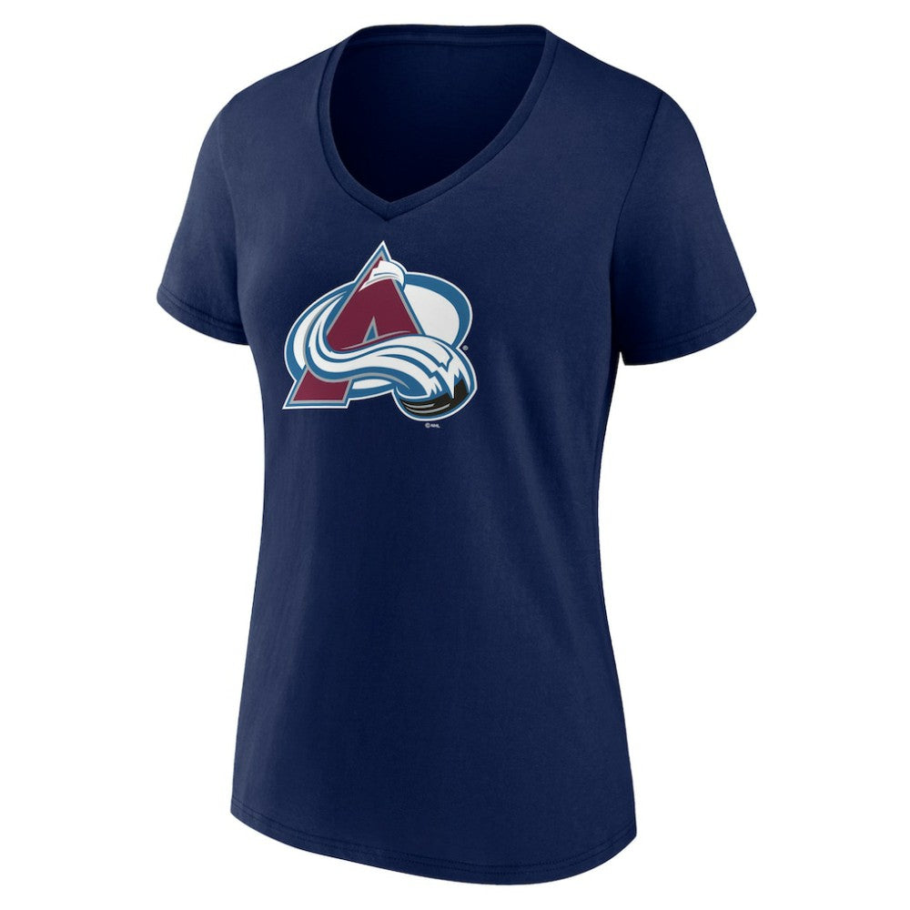 Colorado Avalanche Women's Team Primary Logo V-Neck T-Shirt