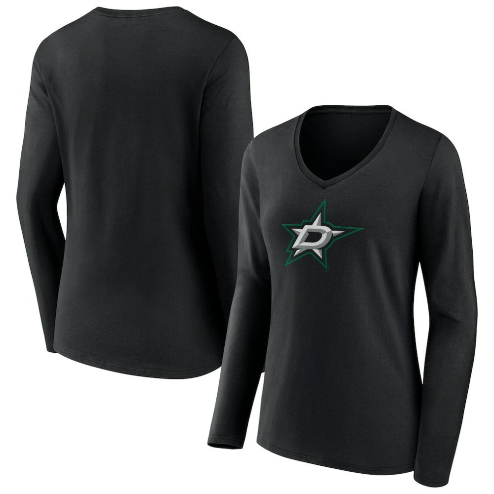 Dallas Stars Women's Primary Team Logo Long Sleeve V-Neck T-Shirt