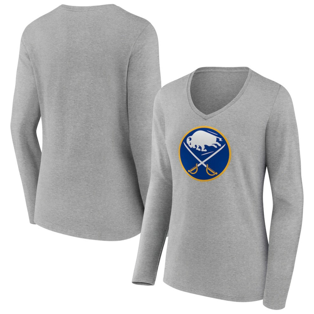 Buffalo Sabres Women's Primary Logo Team Long Sleeve V-Neck T-Shirt