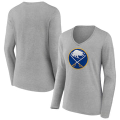 Buffalo Sabres Women's Primary Logo Team Long Sleeve V-Neck T-Shirt