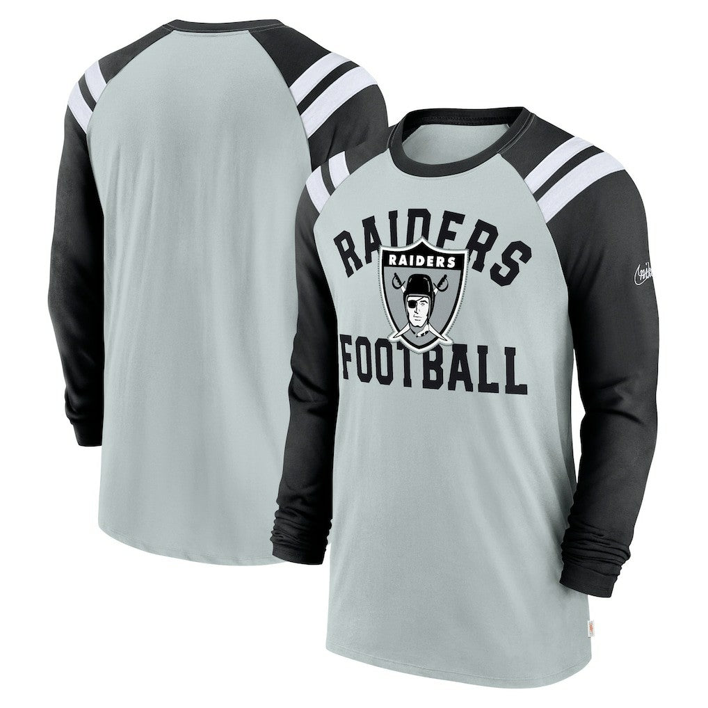 NFL Las Vegas Raiders Classic Arc Raglan Tri-Blend Long Sleeve T-Shirt