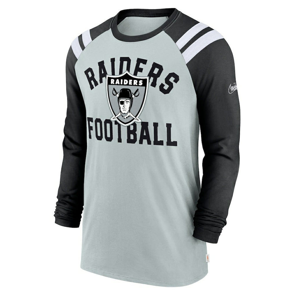 NFL Las Vegas Raiders Classic Arc Raglan Tri-Blend Long Sleeve T-Shirt