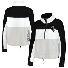 Chicago White Sox The Wild Collective Women's Color Block Half-Zip Jacket - Black/White