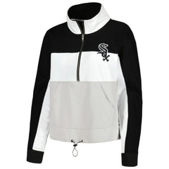 Chicago White Sox The Wild Collective Women's Color Block Half-Zip Jacket - Black/White
