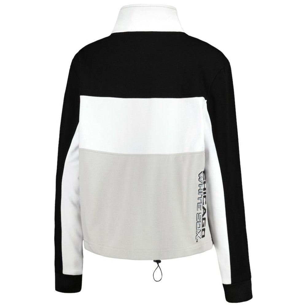 Chicago White Sox The Wild Collective Women's Color Block Half-Zip Jacket - Black/White