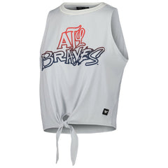 Atlanta Braves The Wild Collective Women's Twisted Tie Front Tank Top - White