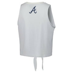 Atlanta Braves The Wild Collective Women's Twisted Tie Front Tank Top - White