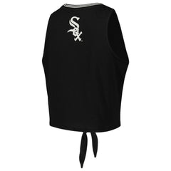 Chicago White Sox The Wild Collective Women's Twisted Tie Front Tank Top - Black
