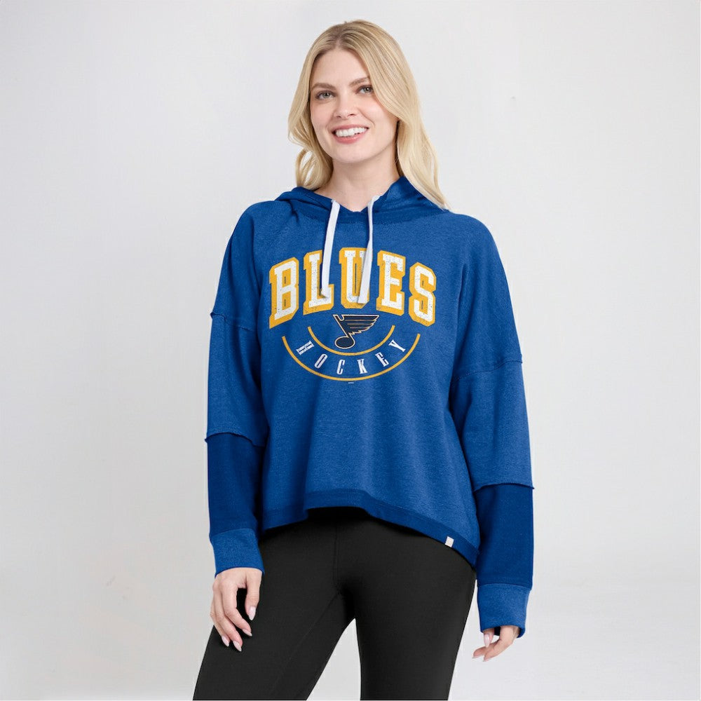 St. Louis Blues Fanatics Women's Lux Lounge Helmet Arch Pullover Hoodie