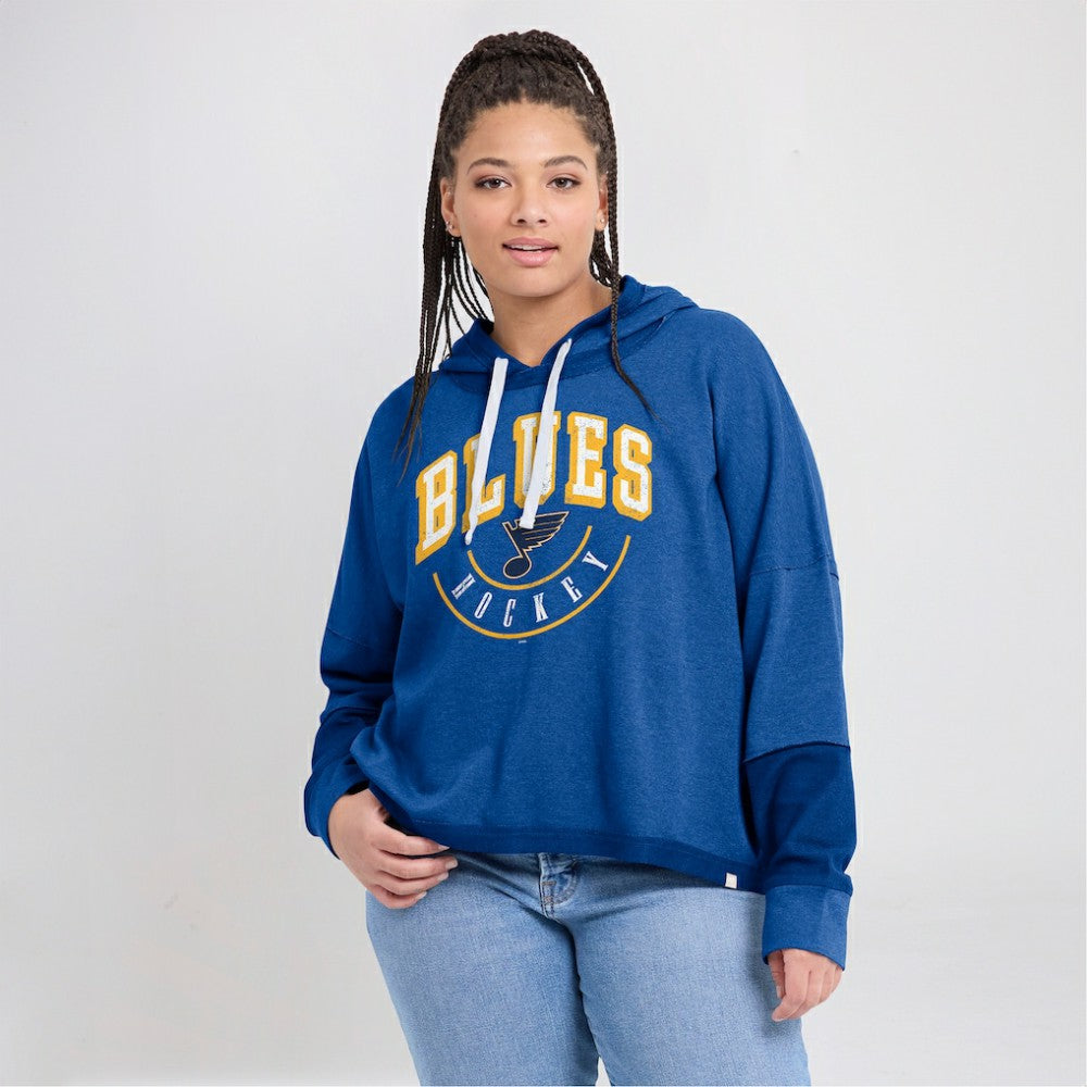 St. Louis Blues Fanatics Women's Lux Lounge Helmet Arch Pullover Hoodie
