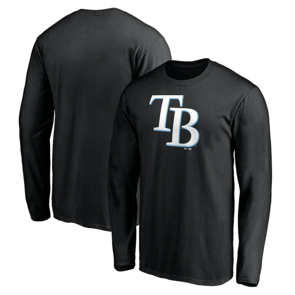 Tampa Bay Rays Official Team Logo Long Sleeve T-Shirt - Black