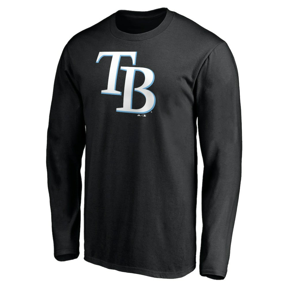 Tampa Bay Rays Official Team Logo Long Sleeve T-Shirt - Black