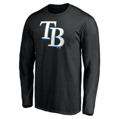 Tampa Bay Rays Official Team Logo Long Sleeve T-Shirt - Black