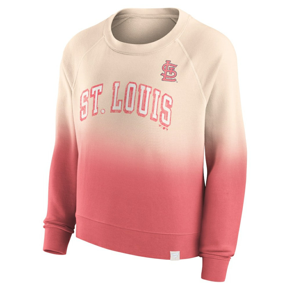 St. Louis Cardinals Women's Luxe Lounge Arch Raglan Pullover Sweatshirt - Tan/Red
