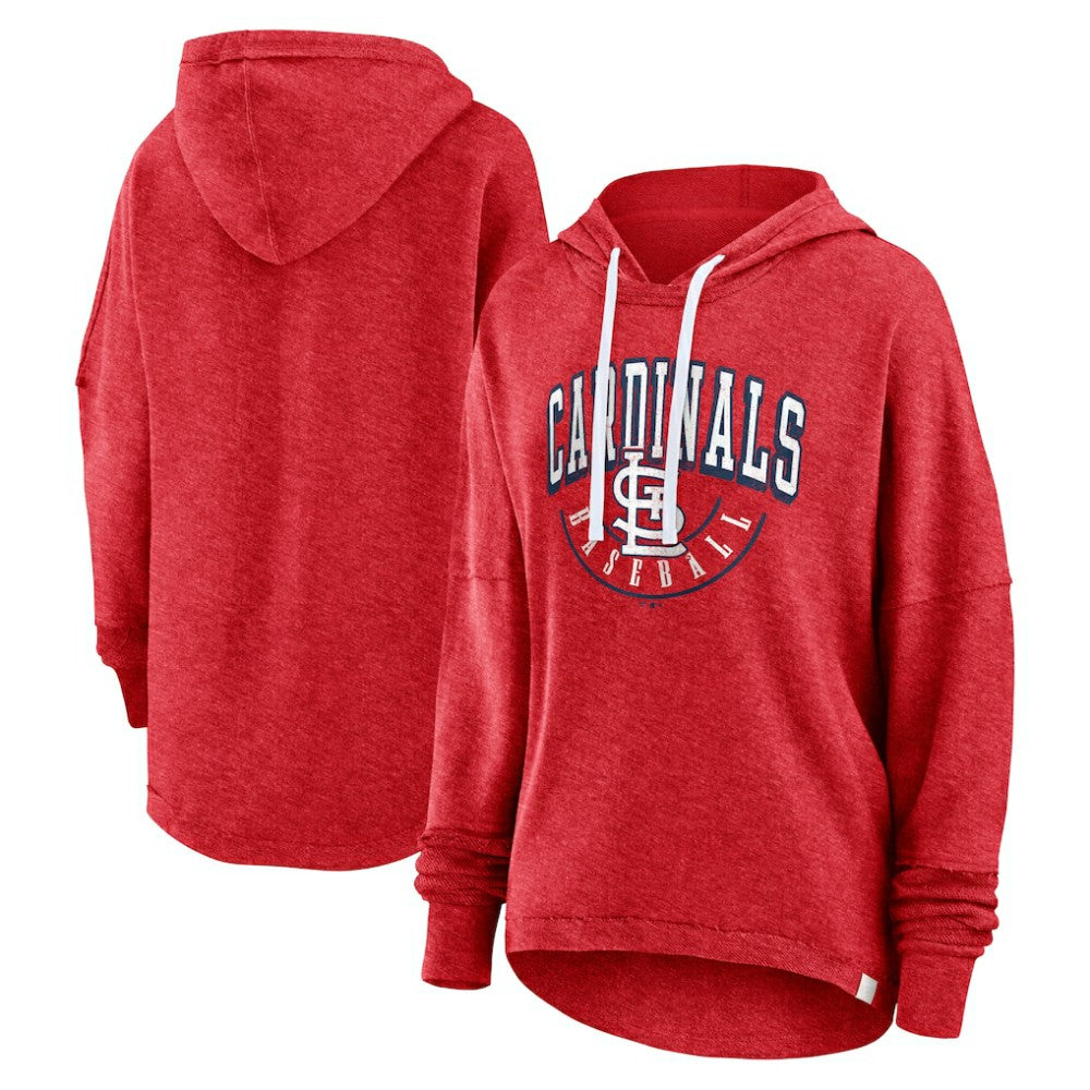 St. Louis Cardinals Women's Luxe Pullover Hoodie - Heather Red
