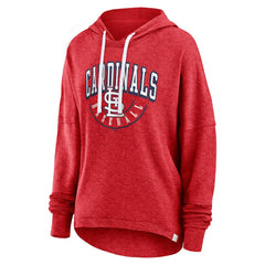 St. Louis Cardinals Women's Luxe Pullover Hoodie - Heather Red