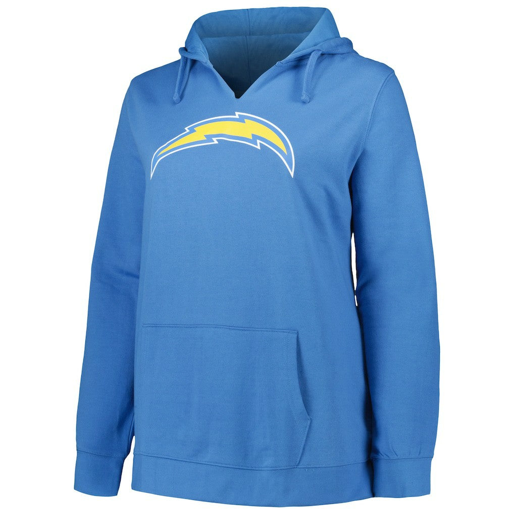 NFL Los Angeles Chargers Justin Herbert  Profile Women's Plus Size Player Name & Number Pullover Hoodie