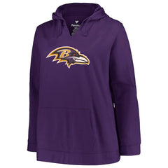 NFL Baltimore Ravens Lamar Jackson  Profile Women's Plus Size Player Name & Number Pullover Hoodie