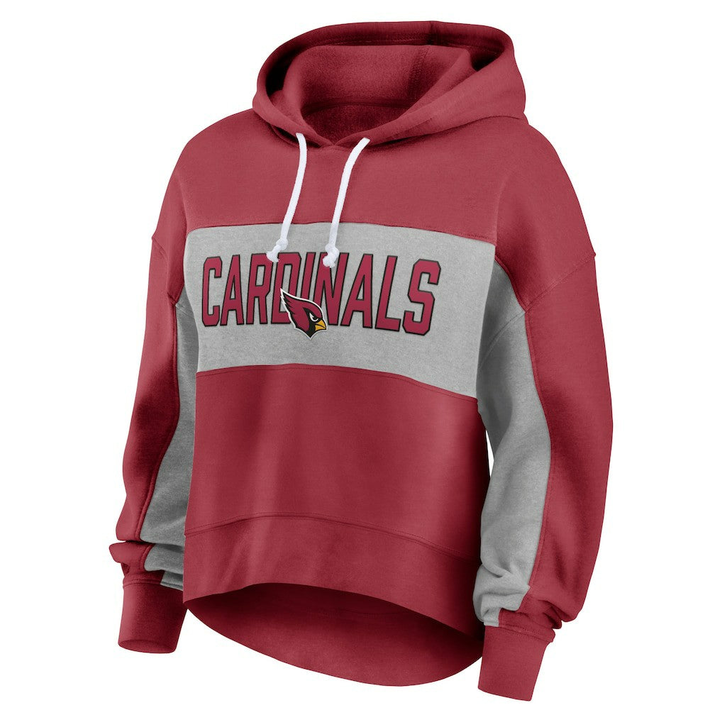 NFL Arizona Cardinals Women's Filled Stat Sheet Lighweight Modest Crop Hoodie