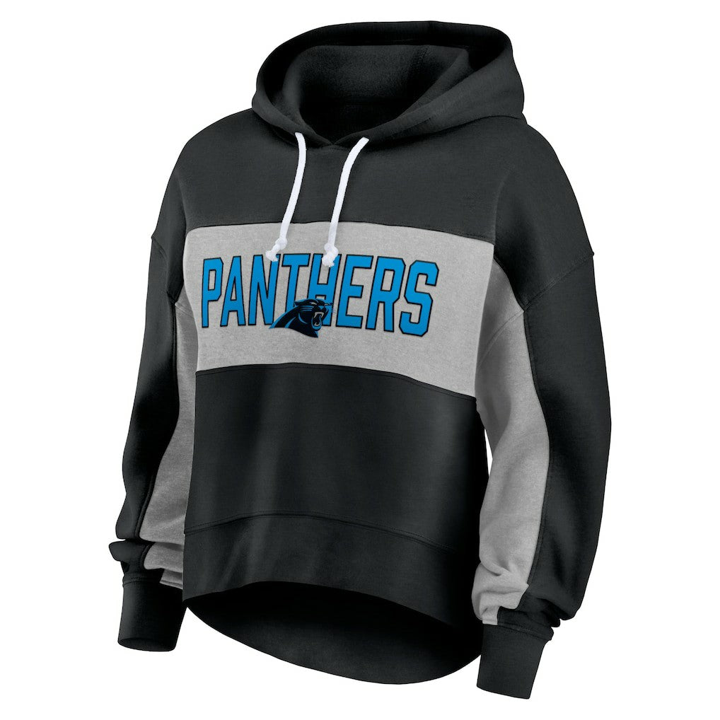 NFL Carolina Panthers Women's Filled Stat Sheet Lighweight Modest Crop Hoodie