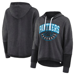 NFL Carolina Panthers Women's Lightewight Modest Crop Lounge Helmet Arch Pullover Hoodie