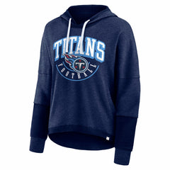NFL Tennessee Titans Women's Lightewight Modest Crop Lounge Helmet Arch Pullover Hoodie