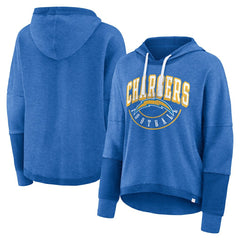 NFL Los Angeles Chargers Women's Lightewight Modest Crop Lounge Helmet Arch Pullover Hoodie