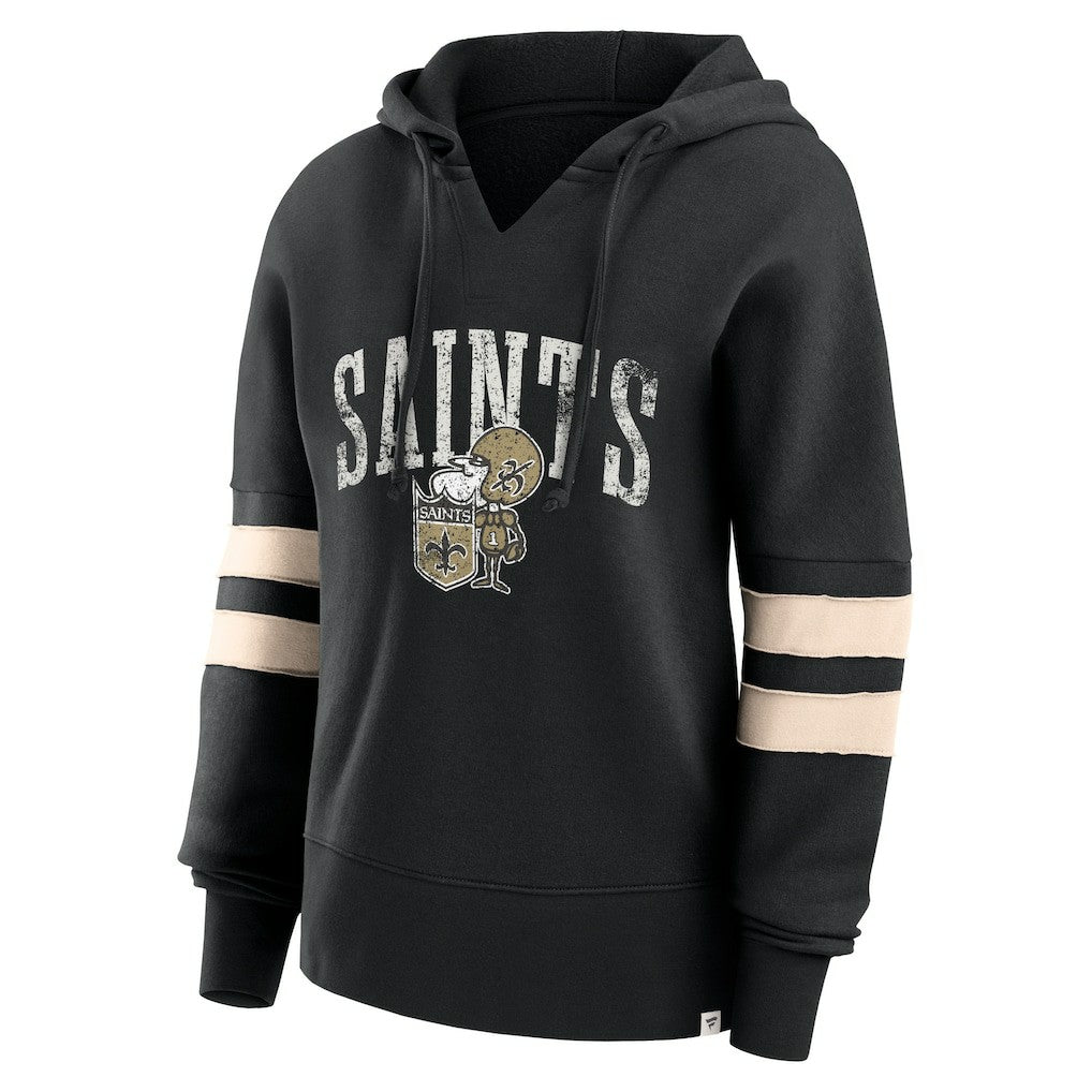 NFL New Orleans Saints Women's Bold Move Dolman V-Neck Hip HIp Hoodie
