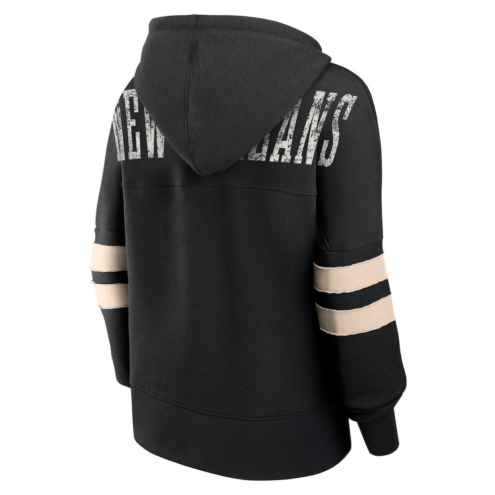 NFL New Orleans Saints Women's Bold Move Dolman V-Neck Hip HIp Hoodie