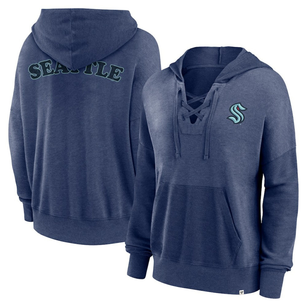 Seattle Kraken Fanatics Women's Breakout Lace-Up Pullover Hoodie