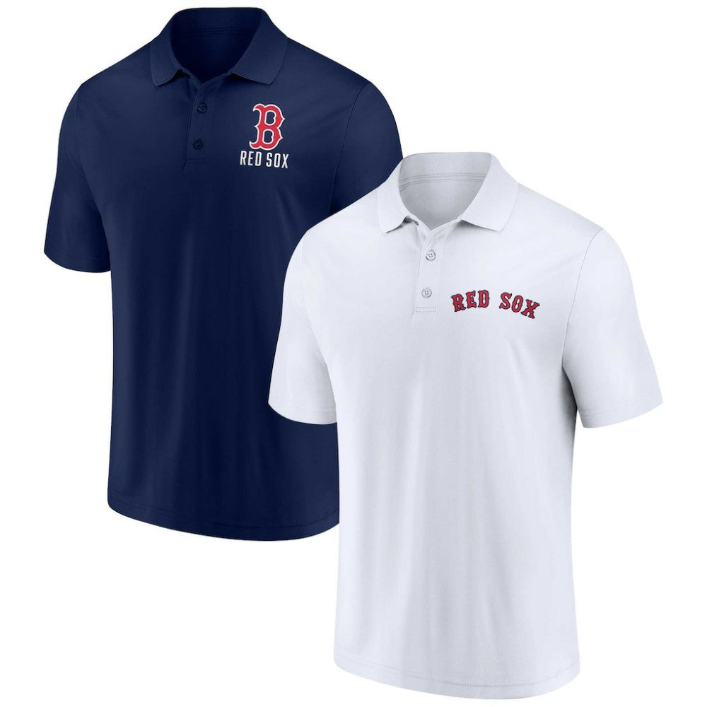 Boston Red Sox Two-Pack Logo Lockup Polo Set - Navy/White