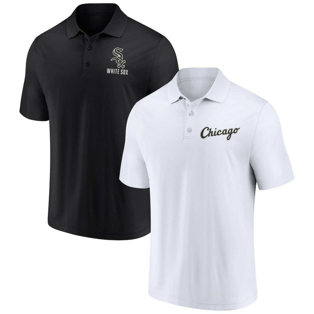 Chicago White Sox Two-Pack Logo Lockup Polo Set - Black/White