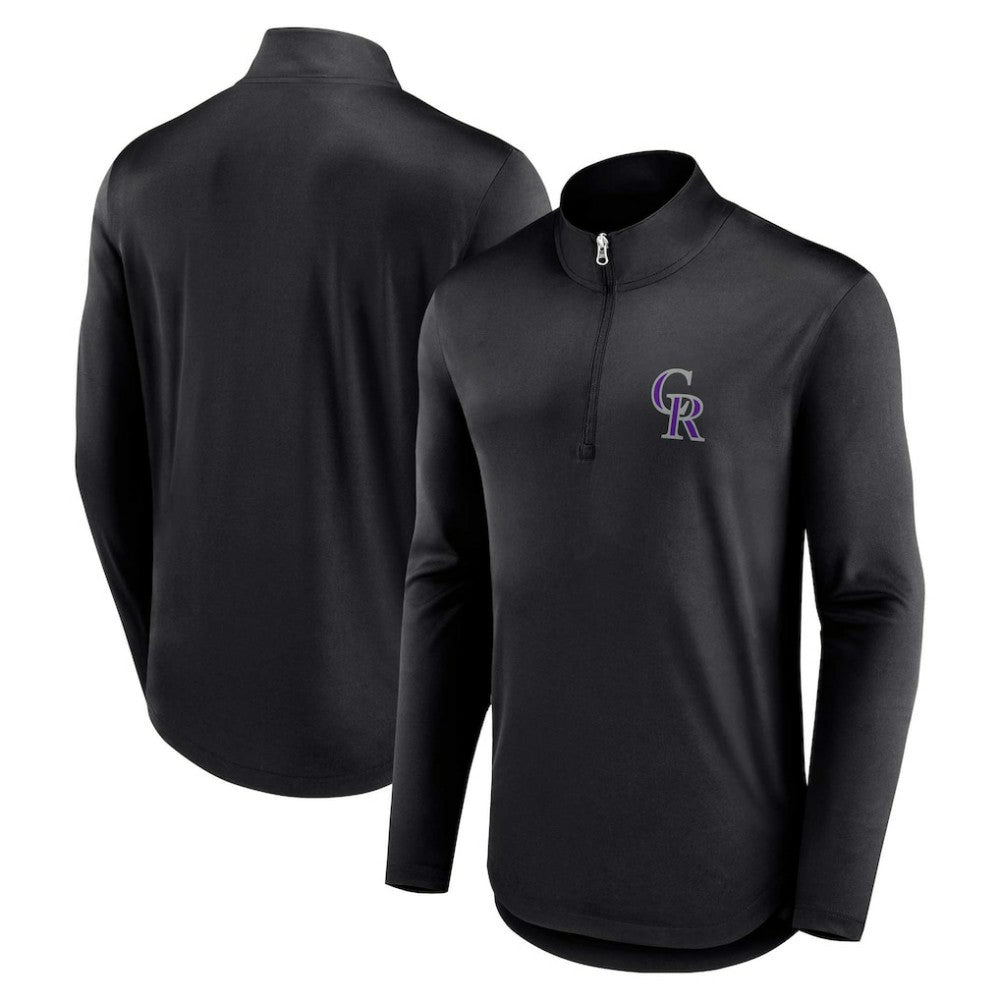 Colorado Rockies Quarterback Quarter-Zip Top - Black