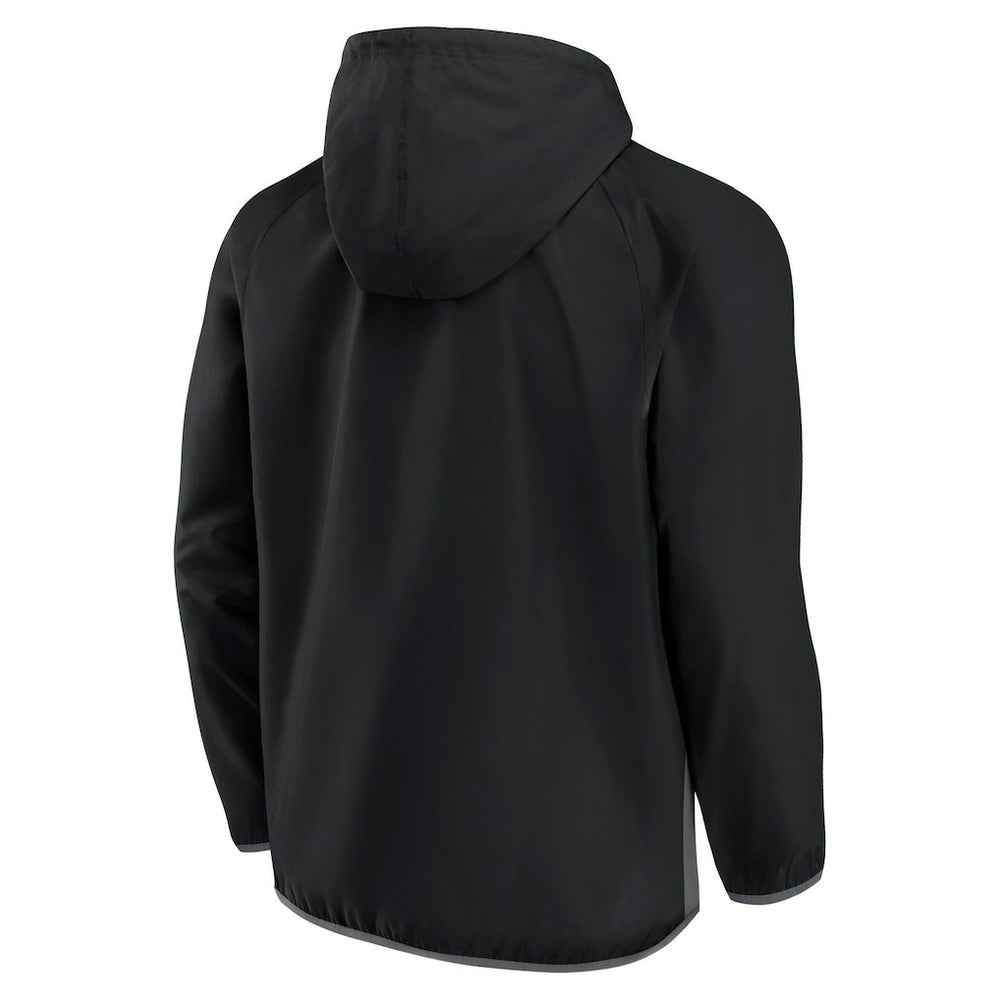 Brooklyn Nets Anorak Flagrant Foul Color-Block Raglan Hoodie Half-Zip Jacket - Black/Gray | Fanatics for sale