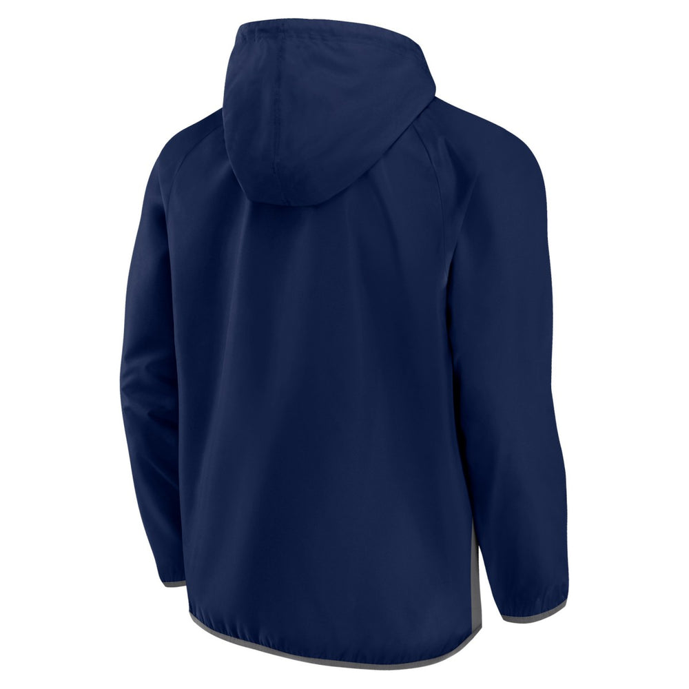 Memphis Grizzlies Anorak Flagrant Foul Color-Block Raglan Hoodie Half-Zip Jacket - Navy/Gray | Fanatics for sale