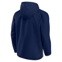 Memphis Grizzlies Anorak Flagrant Foul Color-Block Raglan Hoodie Half-Zip Jacket - Navy/Gray | Fanatics for sale