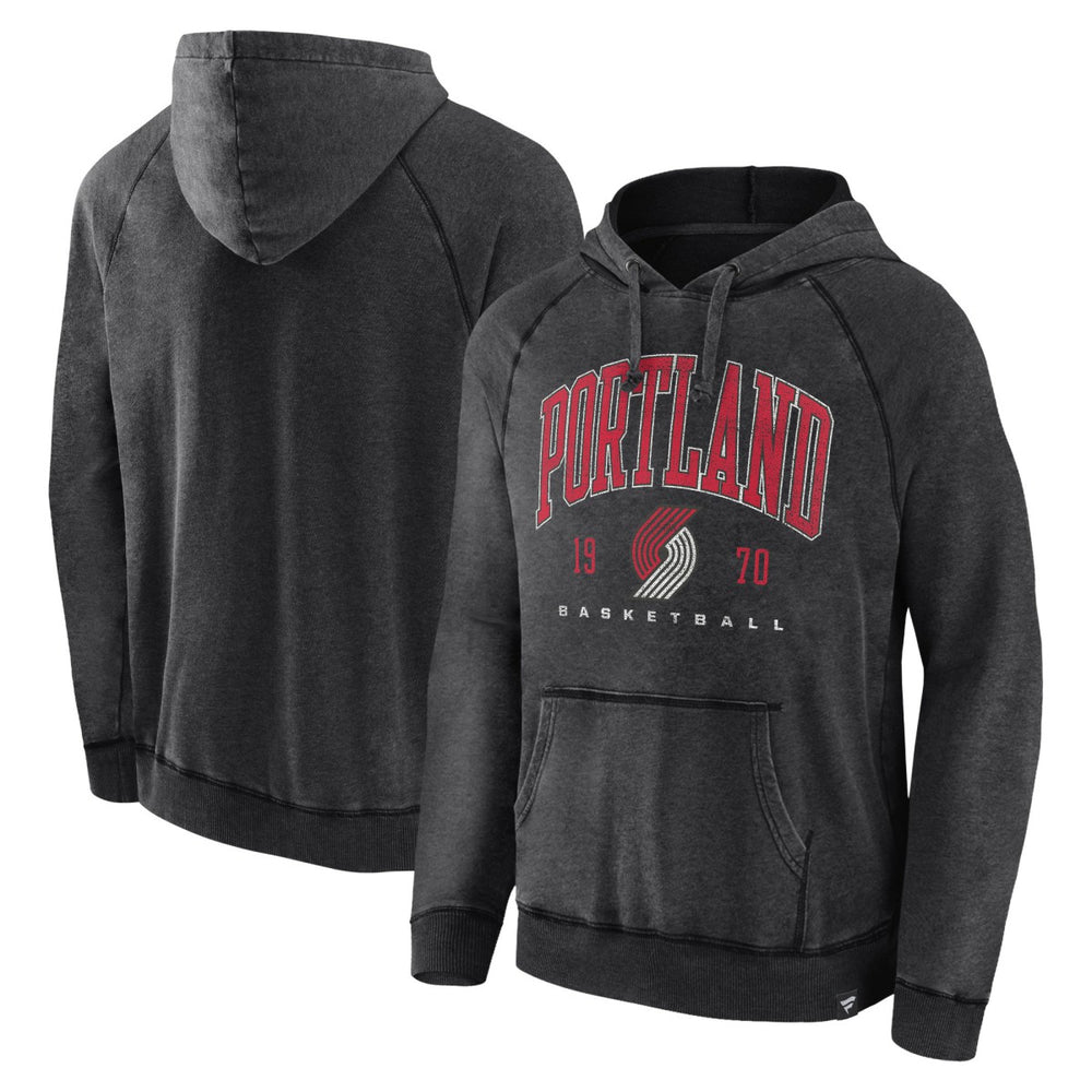 Portland Trail Blazers Foul Trouble Snow Wash Raglan Pullover Hoodie - Heather Charcoal | Fanatics outlet