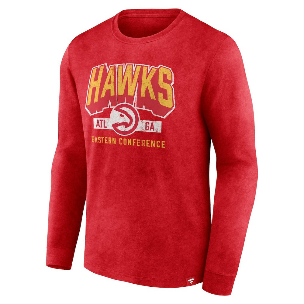 Atlanta Hawks Front Court Press Snow Wash Long Sleeve T-Shirt - Heather Red | Fanatics on sale