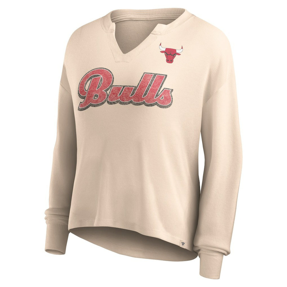 Chicago Bulls Women's Go For It Long Sleeve Notch Neck T-Shirt sale - Tan | Fanatics shop
