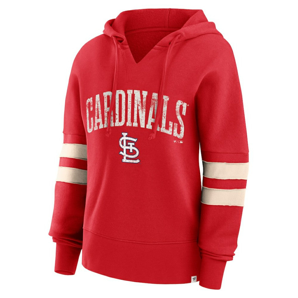St. Louis Cardinals Women's Bold Move Notch Neck High Hip Hoodie - Red