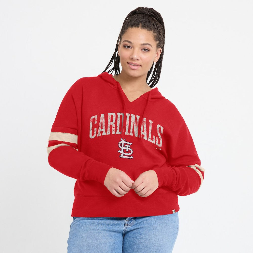 St. Louis Cardinals Women's Bold Move Notch Neck High Hip Hoodie - Red