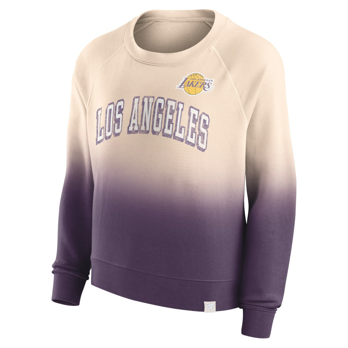 Los Angeles Lakers Women's Lounge Arch Raglan Pullover Sweatshirt - Tan/Purple | Fanatics cheap