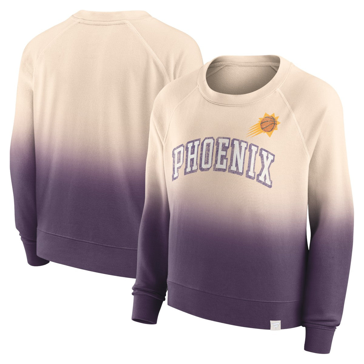Phoenix Suns Women's Lounge Arch Raglan Pullover Sweatshirt - Tan/Purple | Fanatics shop