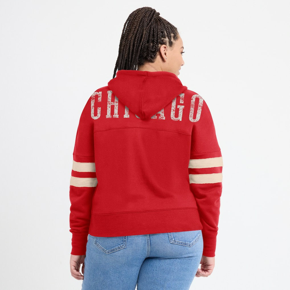 Chicago Bulls Women's Bold Move Dolman V-Neck High Hip Hoodie - Red | Fanatics sale